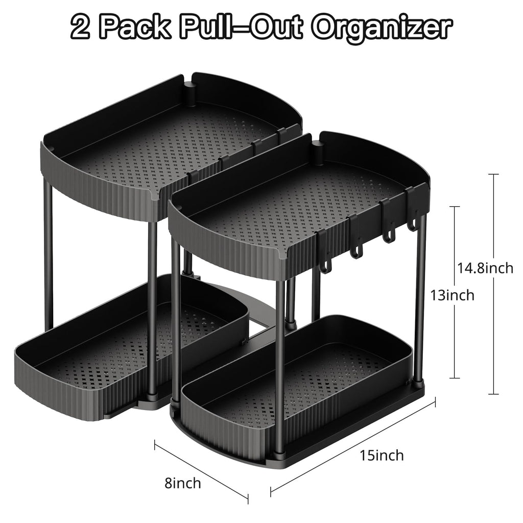 2 Packs Under Sink Pull-Out Storage Organizers K897278