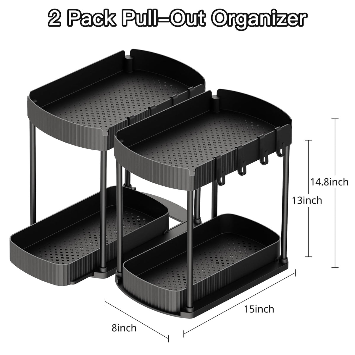 2 Packs Under Sink Pull-Out Storage Organizers K897278
