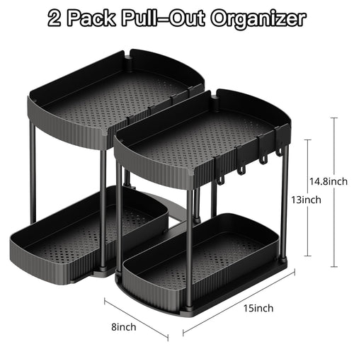 2 Packs Under Sink Pull-Out Storage Organizers K897278