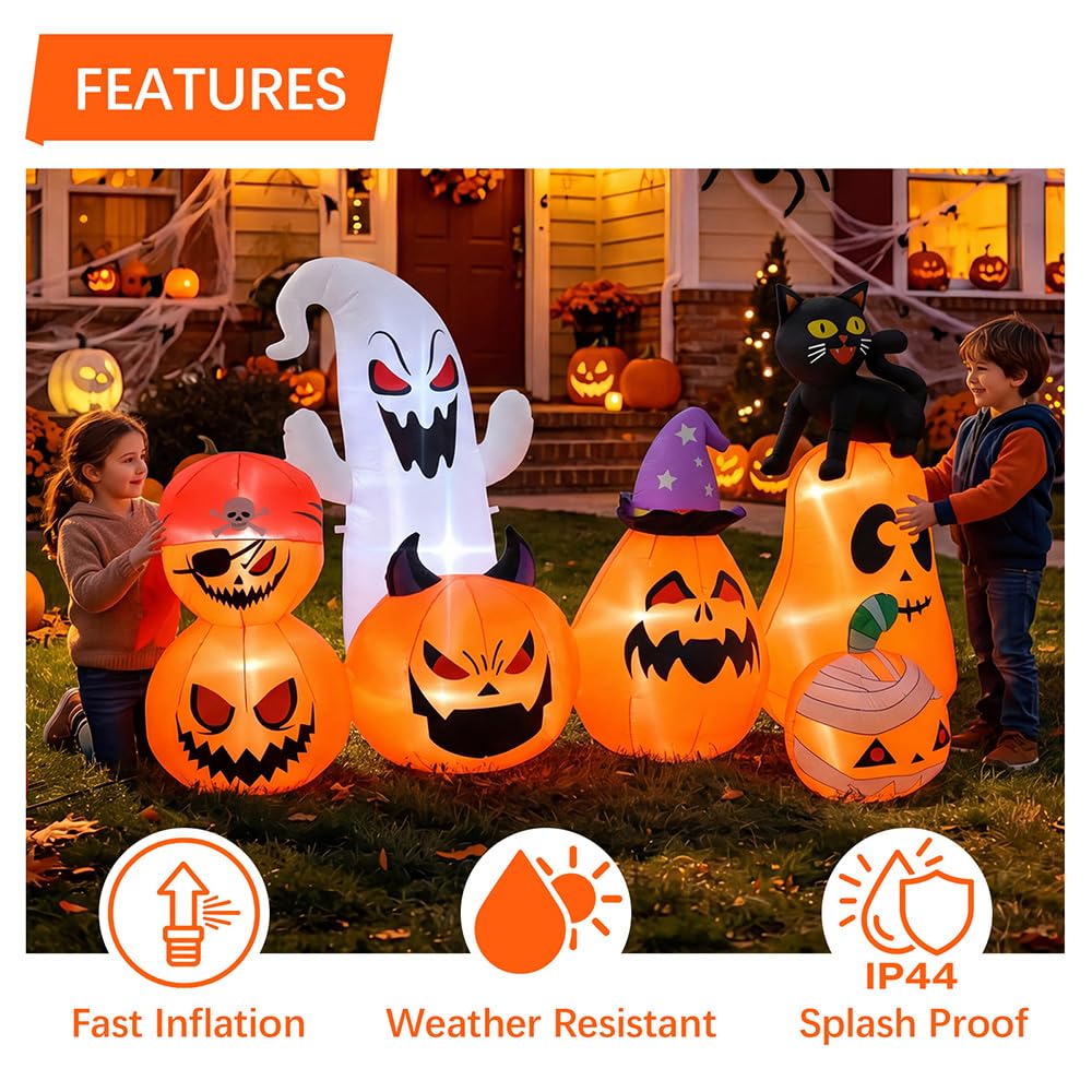 8 FT Inflatable Pumpkin Patch Yard Décor N97781