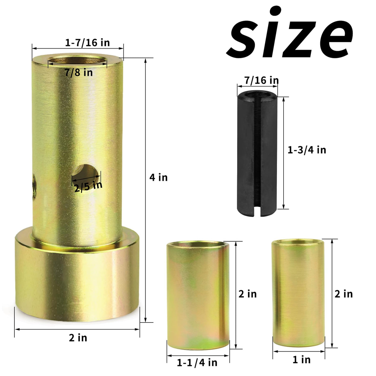Quick Hitch Adapter Bushing Set with Top Link Bushings, 2 Pair, Gold Z73568