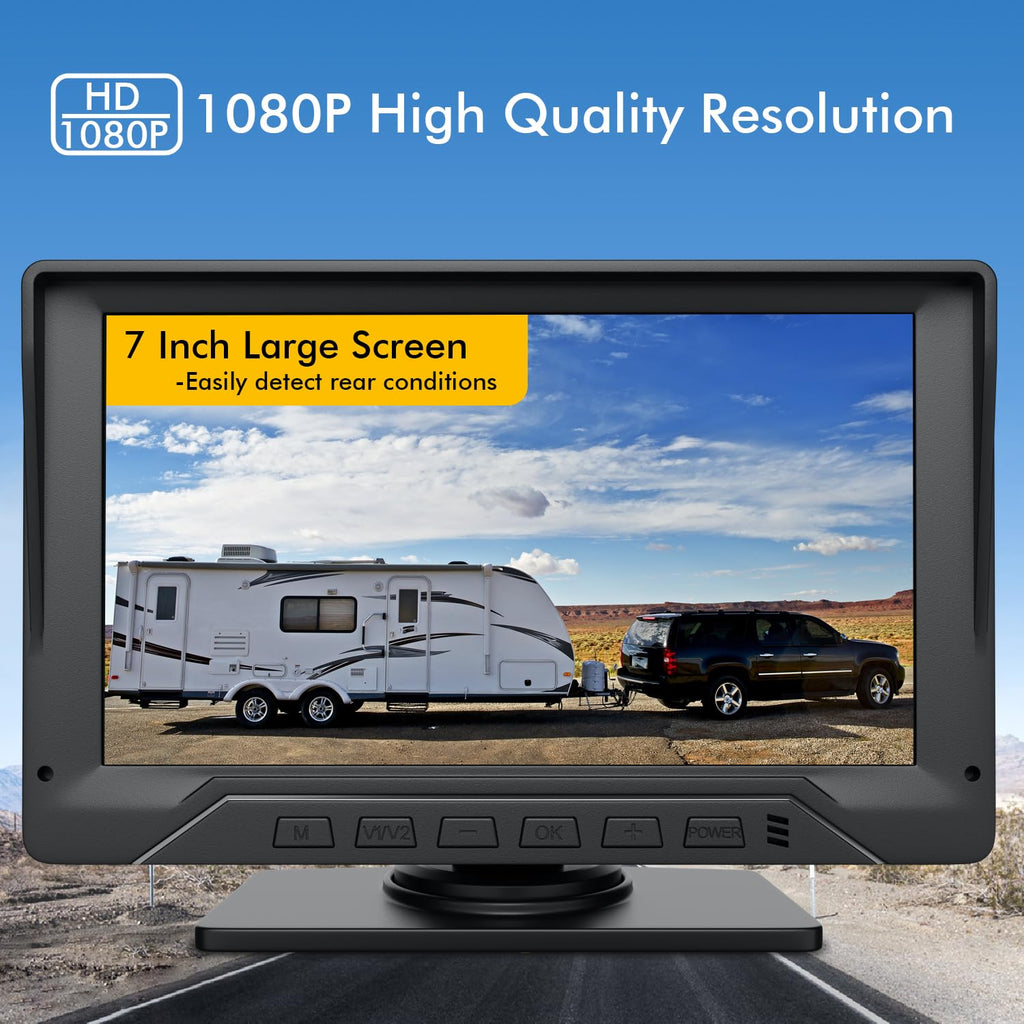 7'' Wired Dual RV Backup Camera System 1080P HD D320