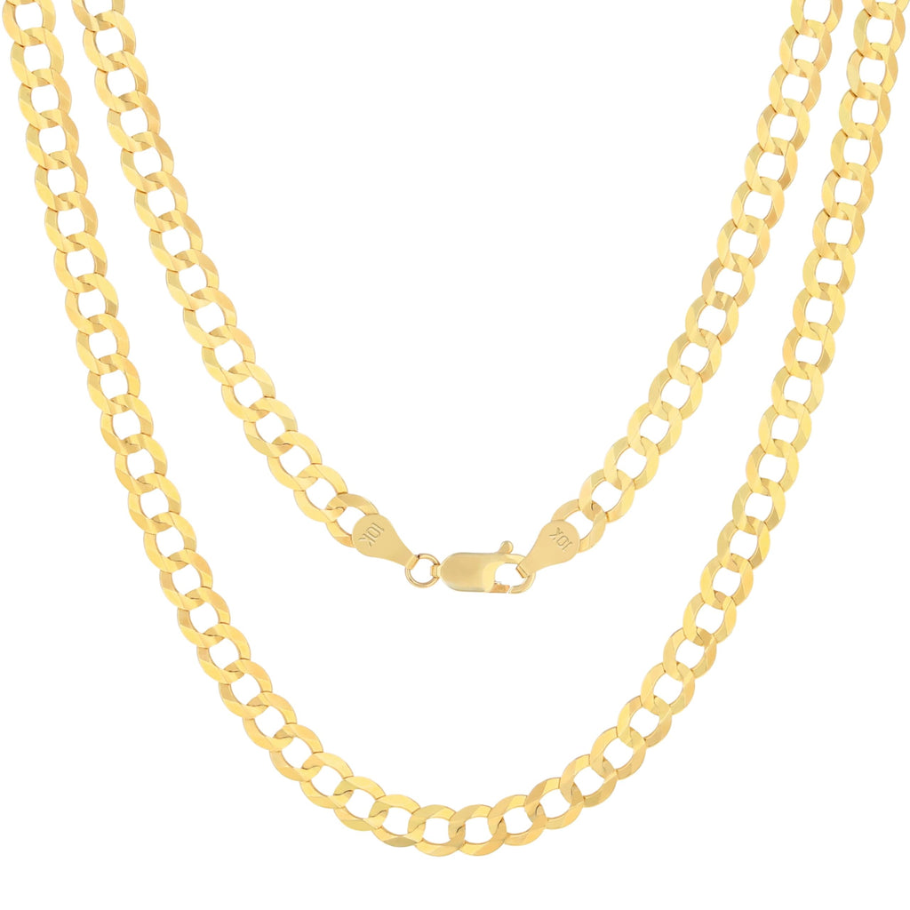 10K Yellow Gold Cuban Curb Link Chain Necklace R4991