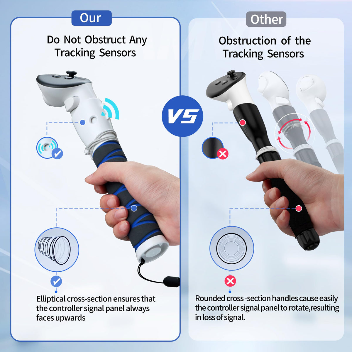VR Controller Handle Attachments and Extension Grips J87895