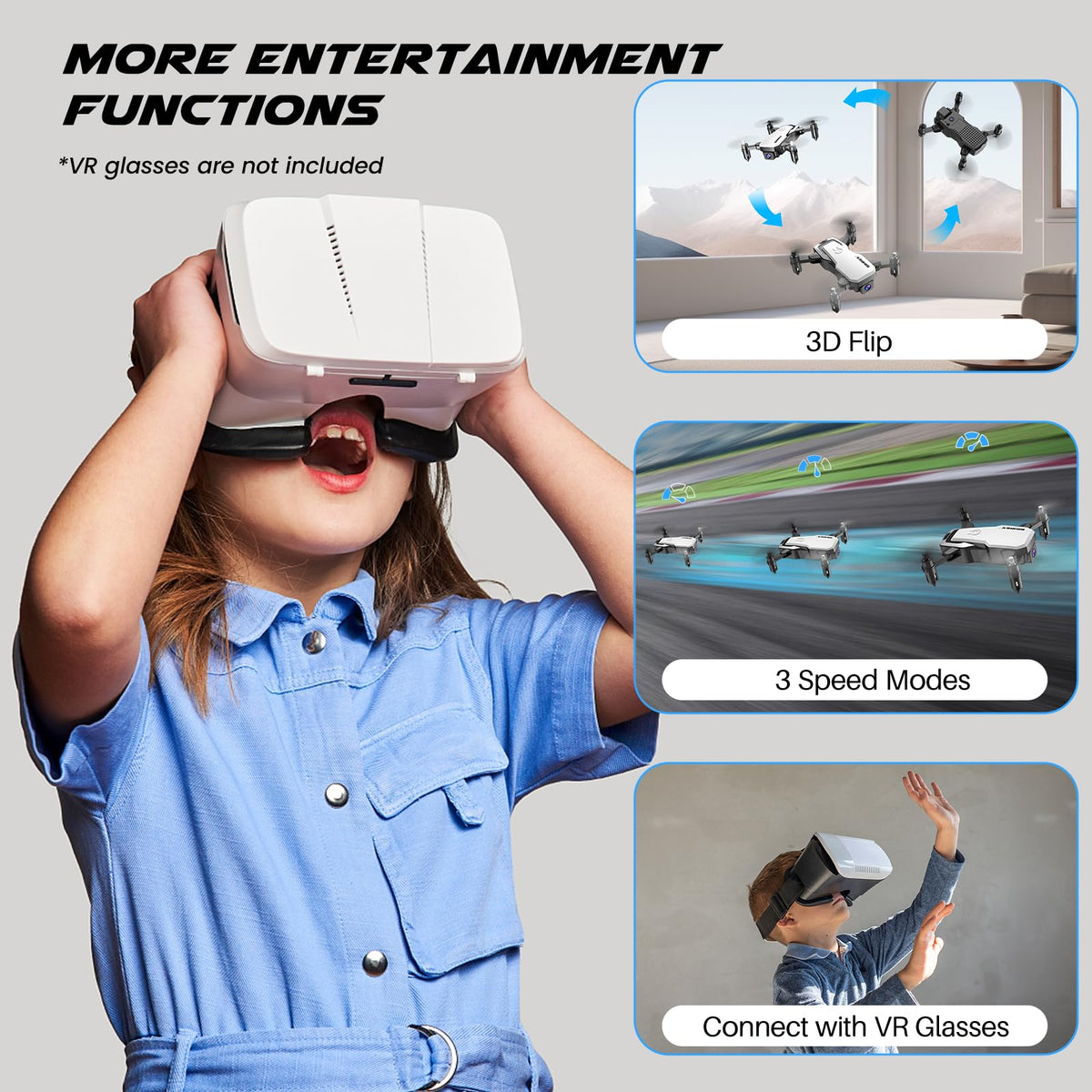 Mini Drone with 720P Camera, Foldable RC Quadcopter, White N873161