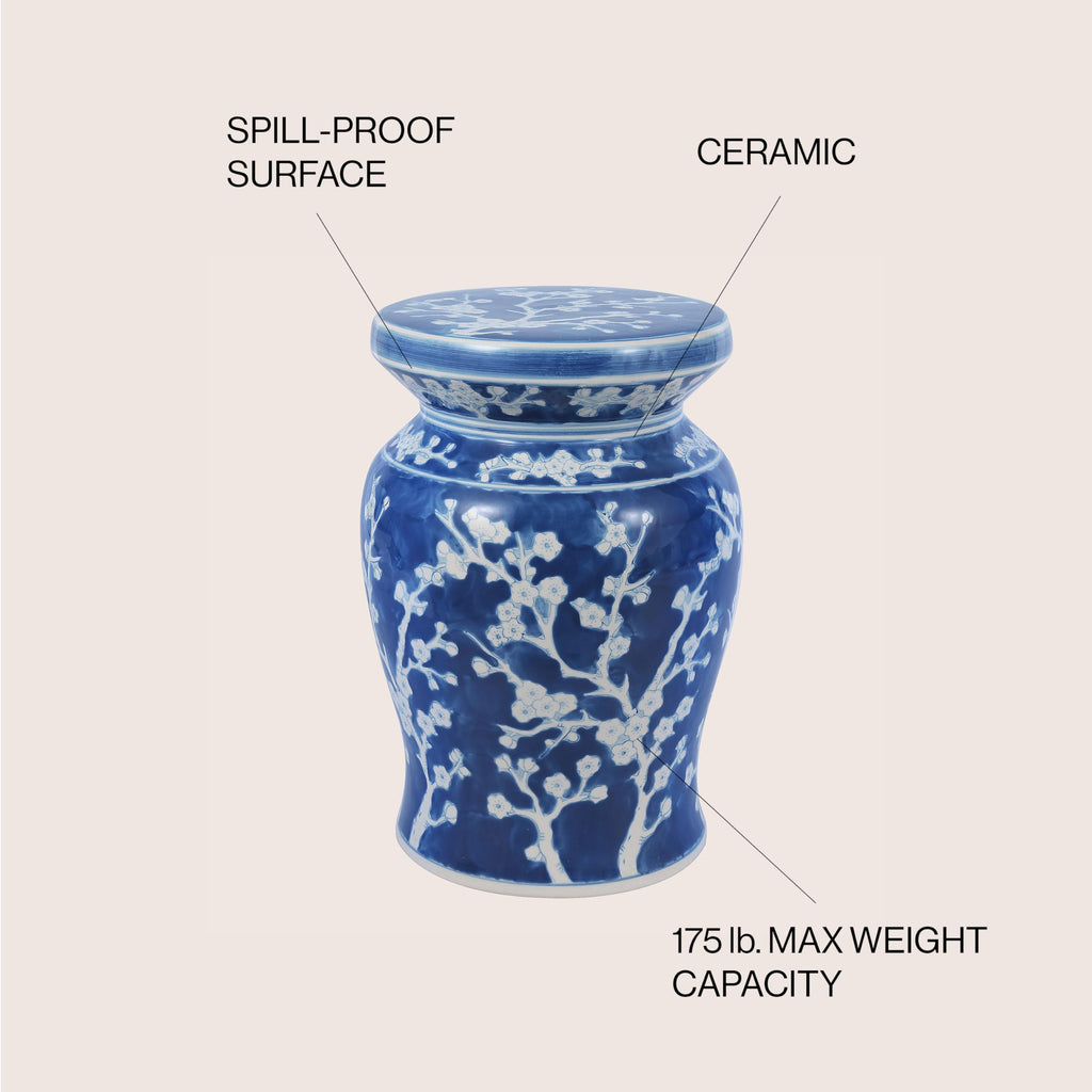 Ceramic Garden Stool 18" Side Table L493866