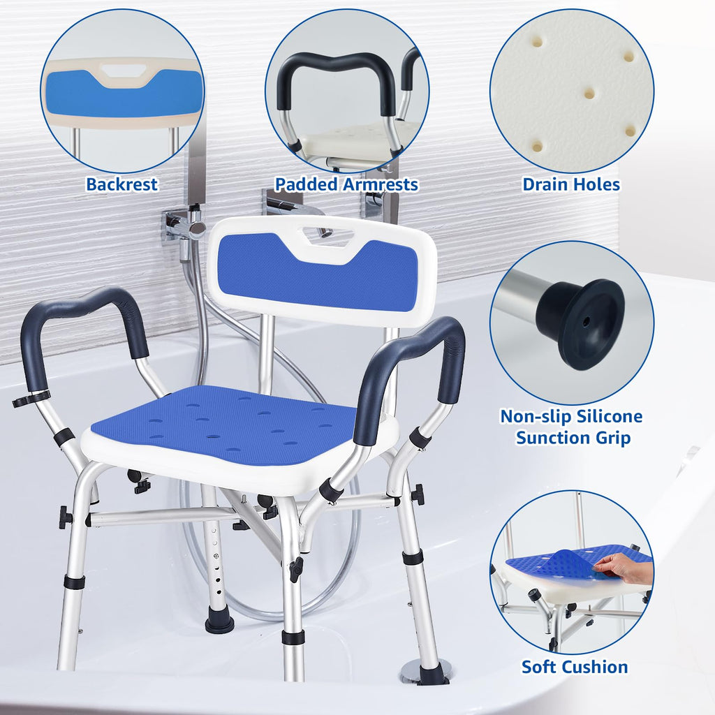 Blue Adjustable Shower Chair C7950