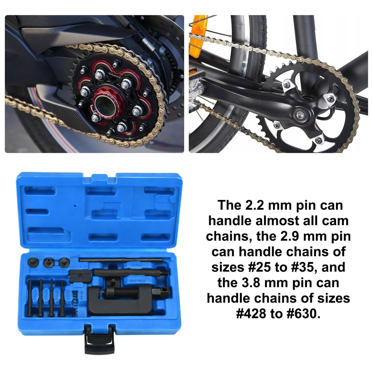 13-Piece Motorcycle Chain Breaker Tool Kit with Carrying Case R787317