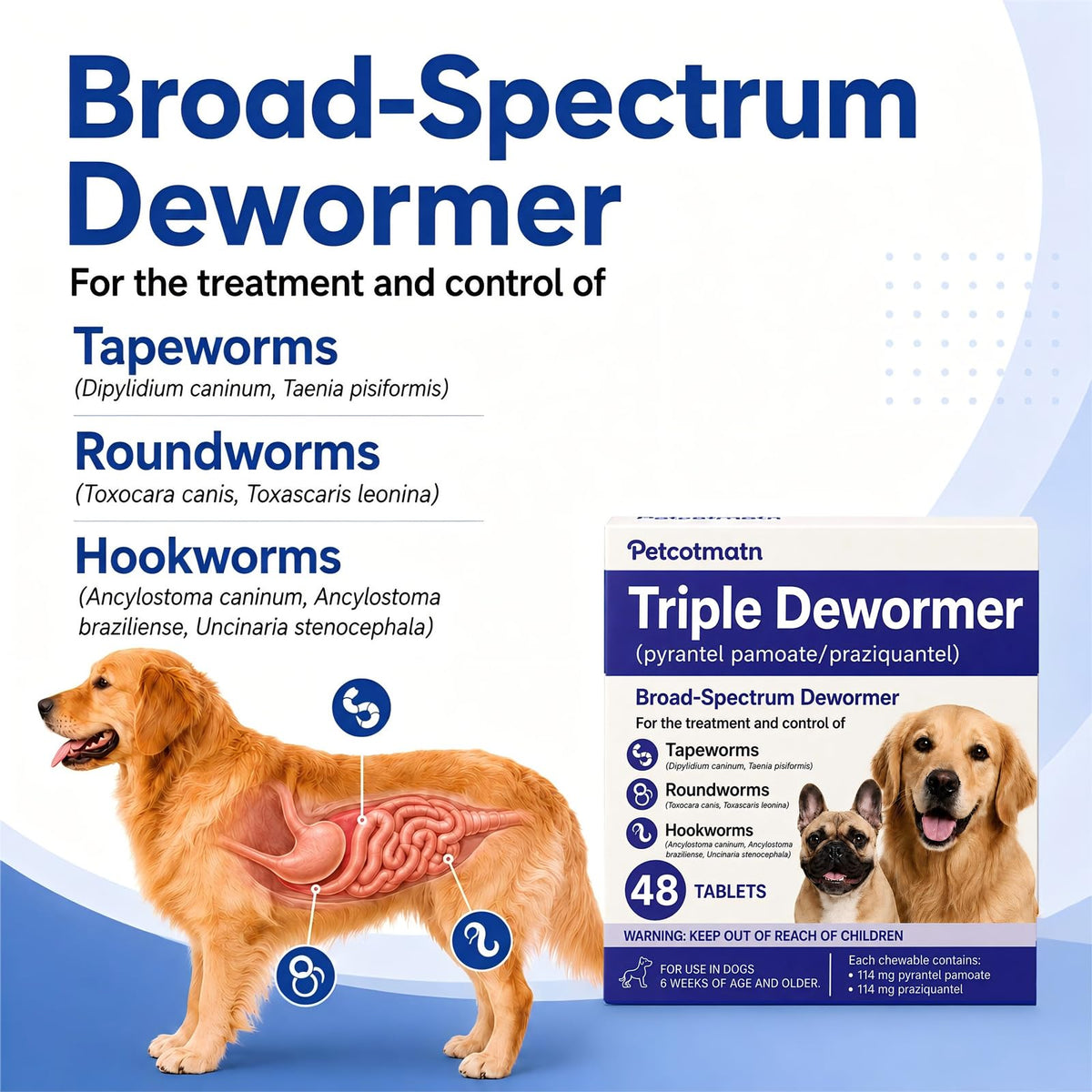 Dog Dewormer Tablets 48 Count B861813