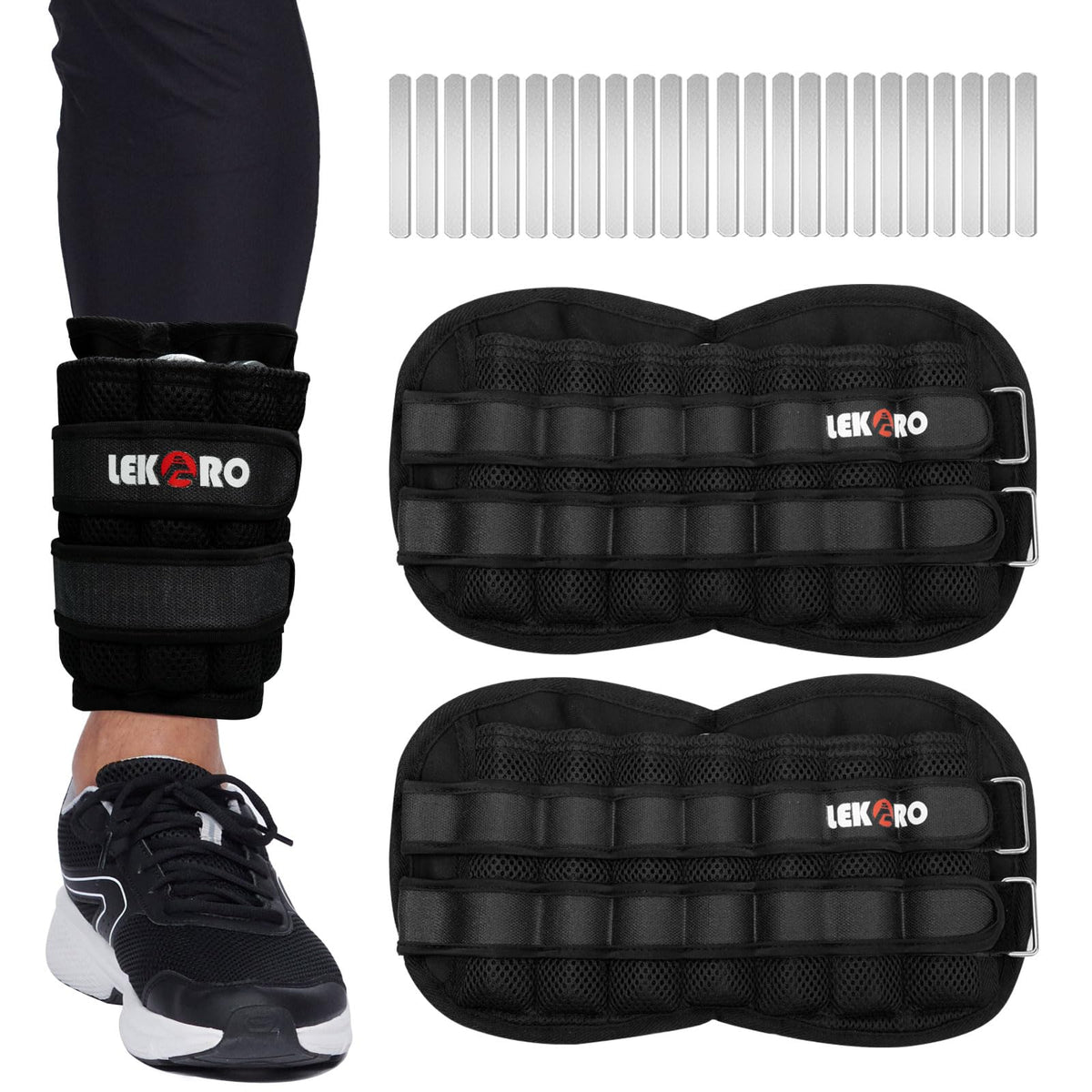 Ankle Weights Wrist Weights, 1 Pair Adjustable Removable Steel L283250