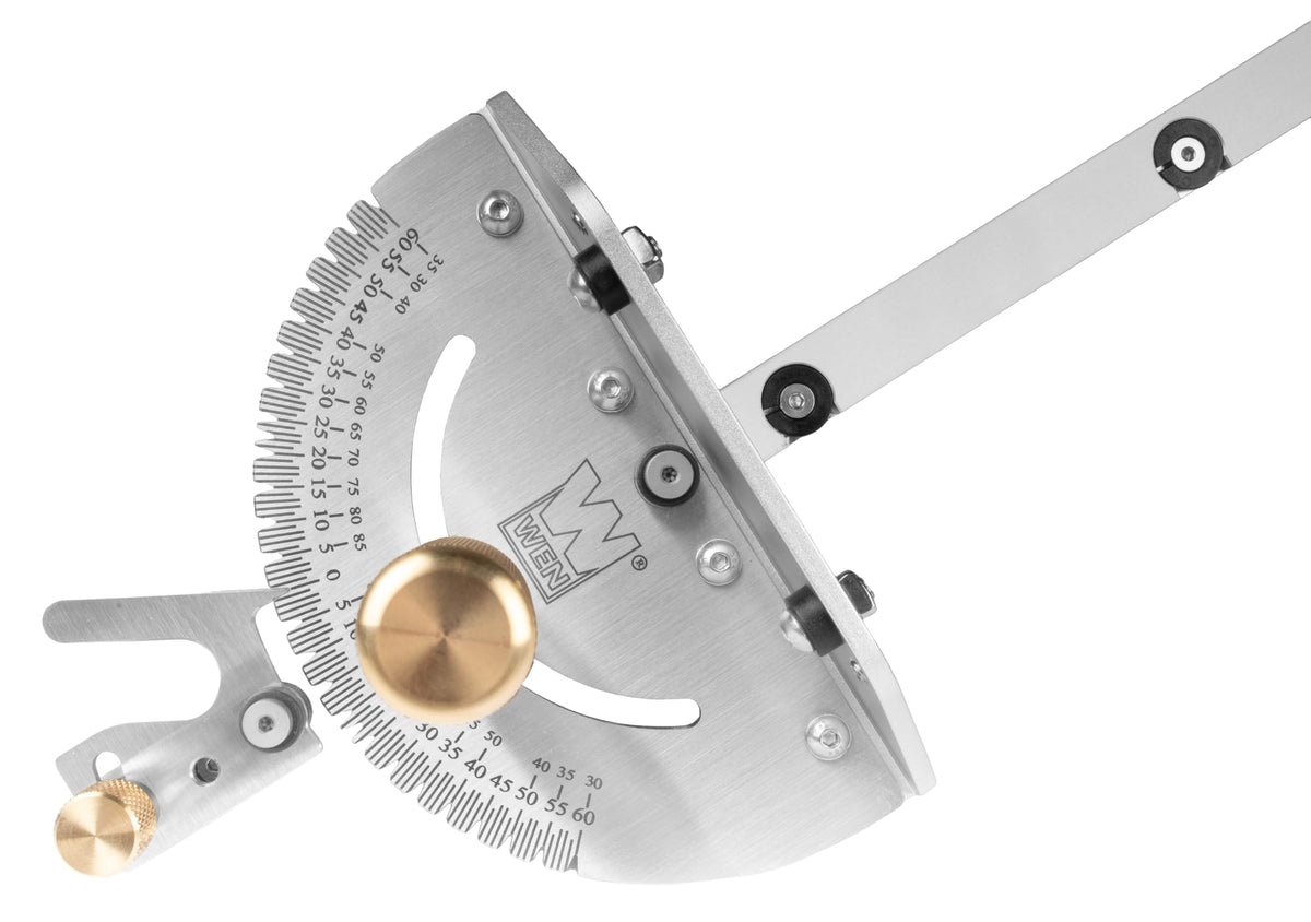 Steel and Brass Miter Gauge with 27 Angle Stops O23645