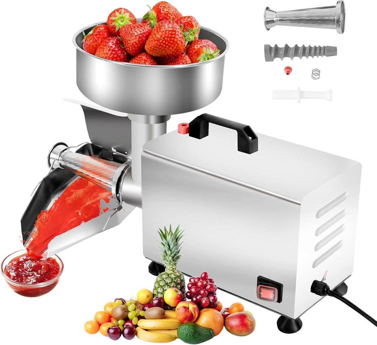 450W Electric Tomato Strainer with Funnel and Trough Y919764