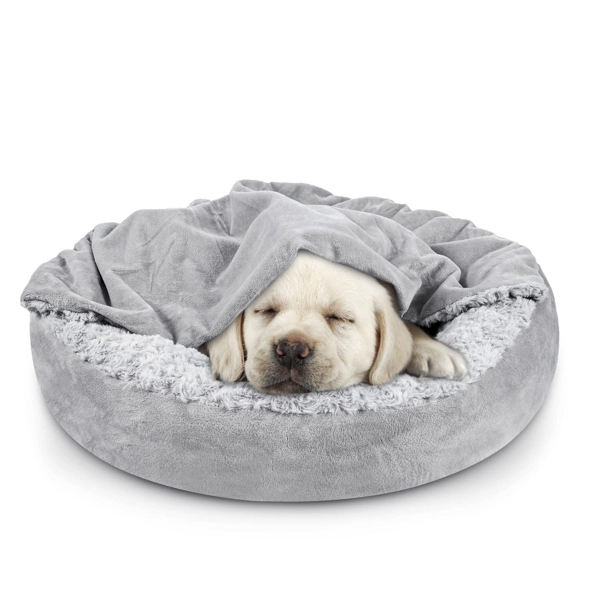 Hooded Blanket Donut Round Dog Bed 23 inch R1286