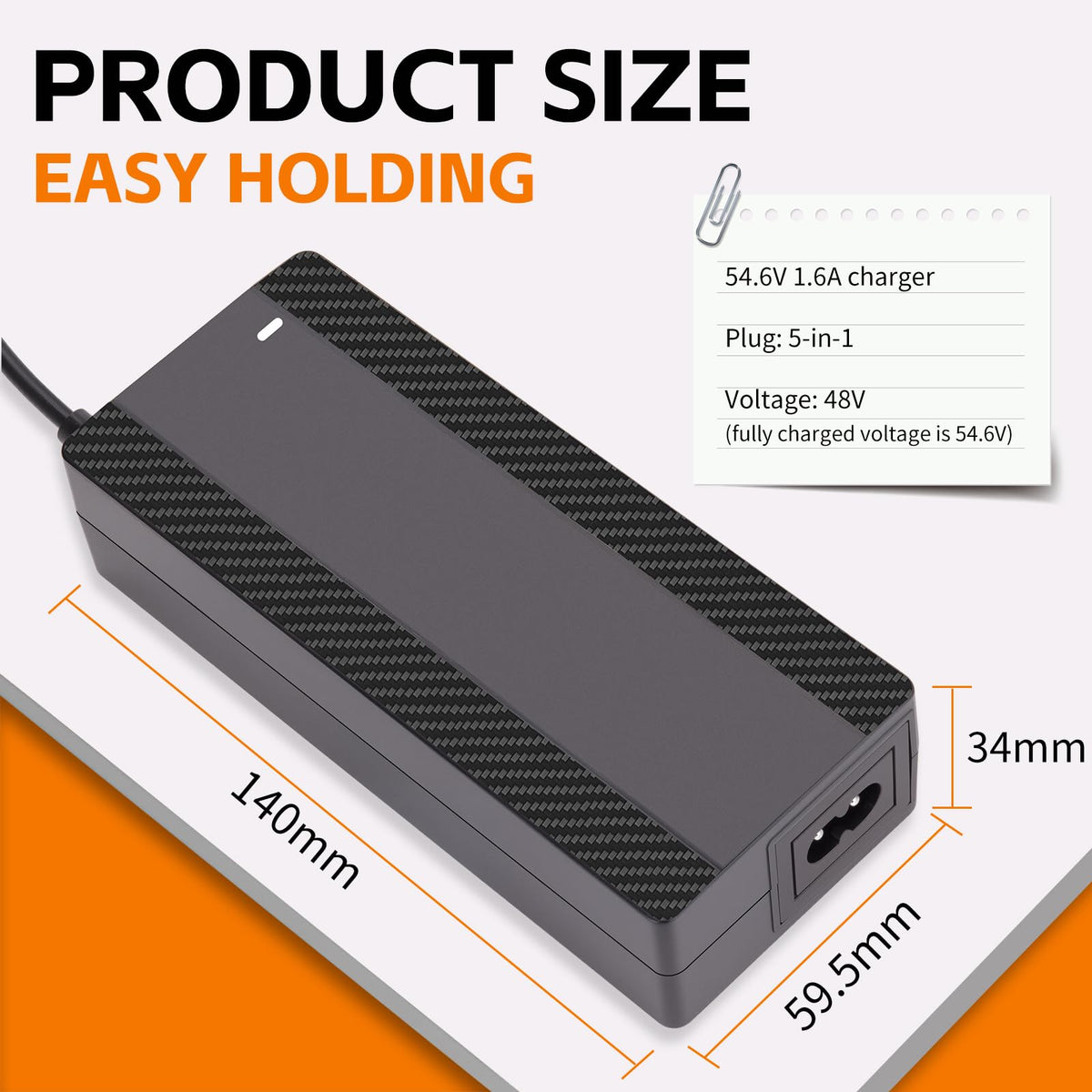 54.6V 1.6A Electric Scooter Charger for 48V Lithium Battery T752239