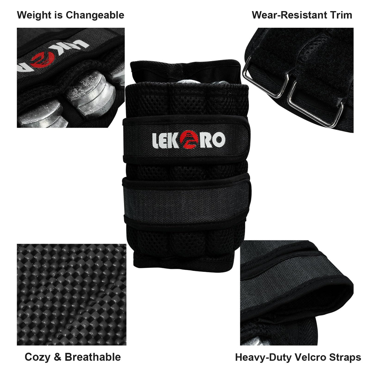 Ankle Weights Wrist Weights, 1 Pair Adjustable Removable Steel L283250