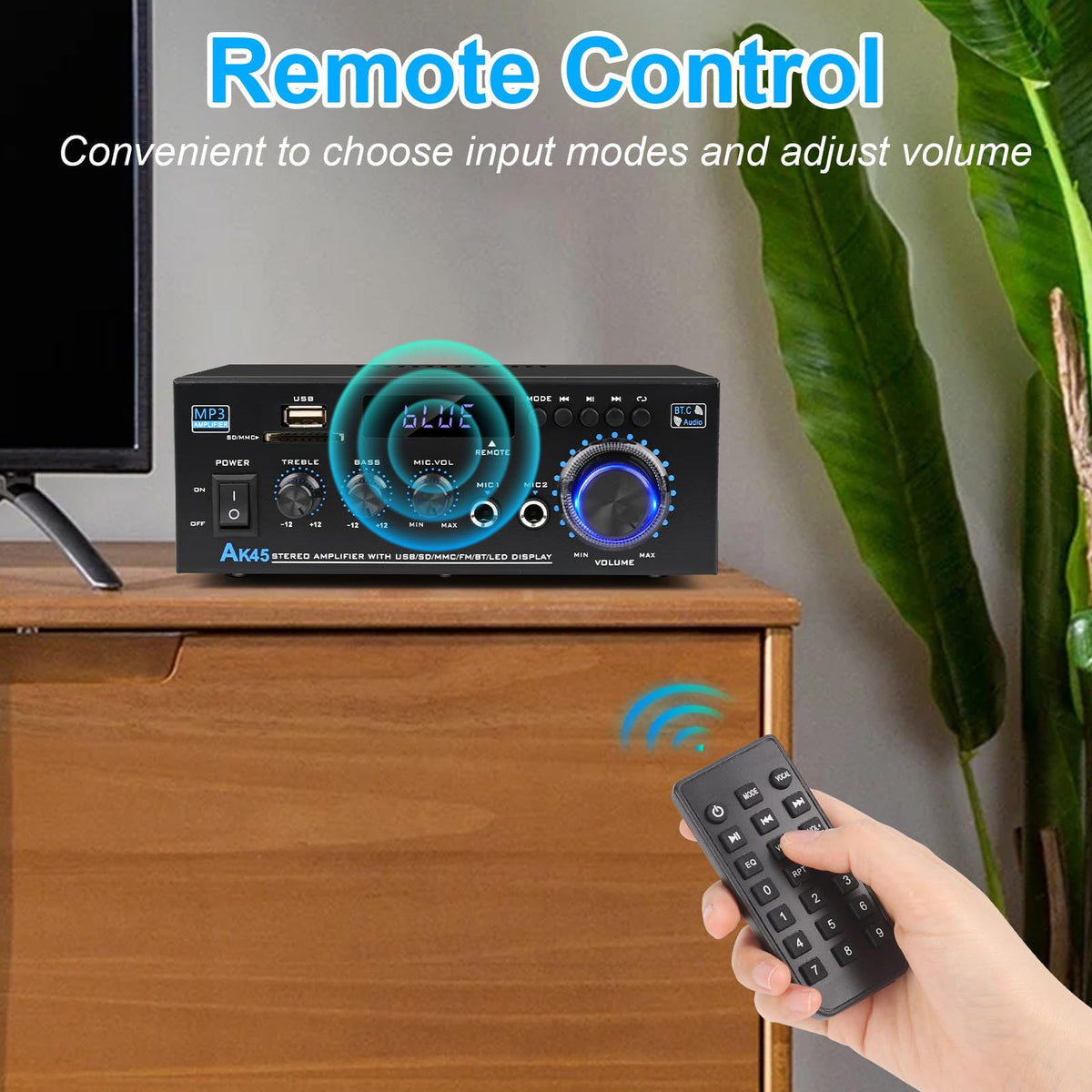 Bluetooth 5.0 Audio Amplifier 400W 2 Channel Stereo Receiver G5179
