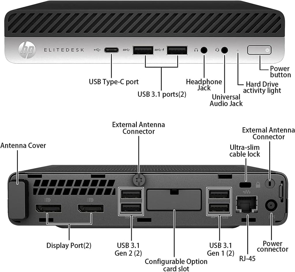 Mini PC Desktop Computer, Intel Core i5-9500T, 8GB DDR4 RAM, 256GB SSD, Keyboard & Mouse, WiFi, Windows 11 Pro D772
