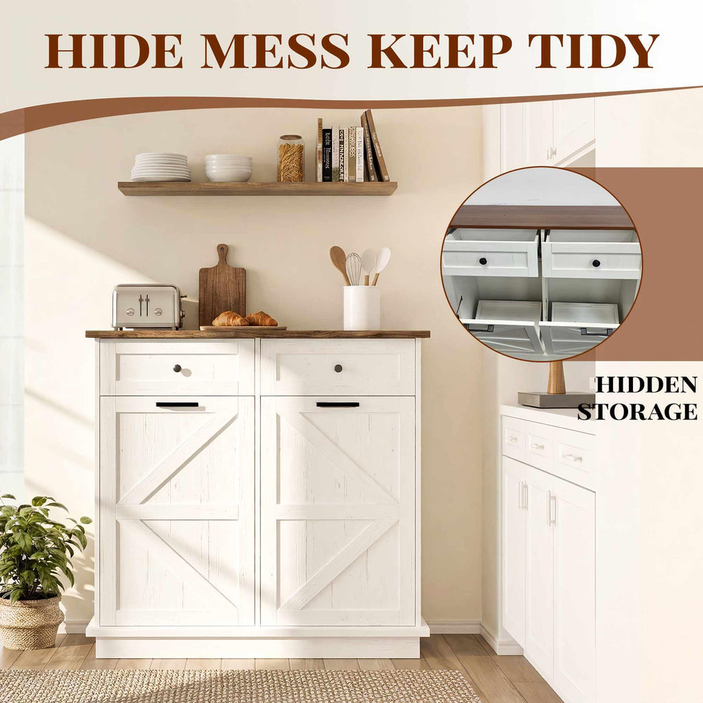 10 Gallon Dog Proof Tilt Out Trash Can Cabinet T3950