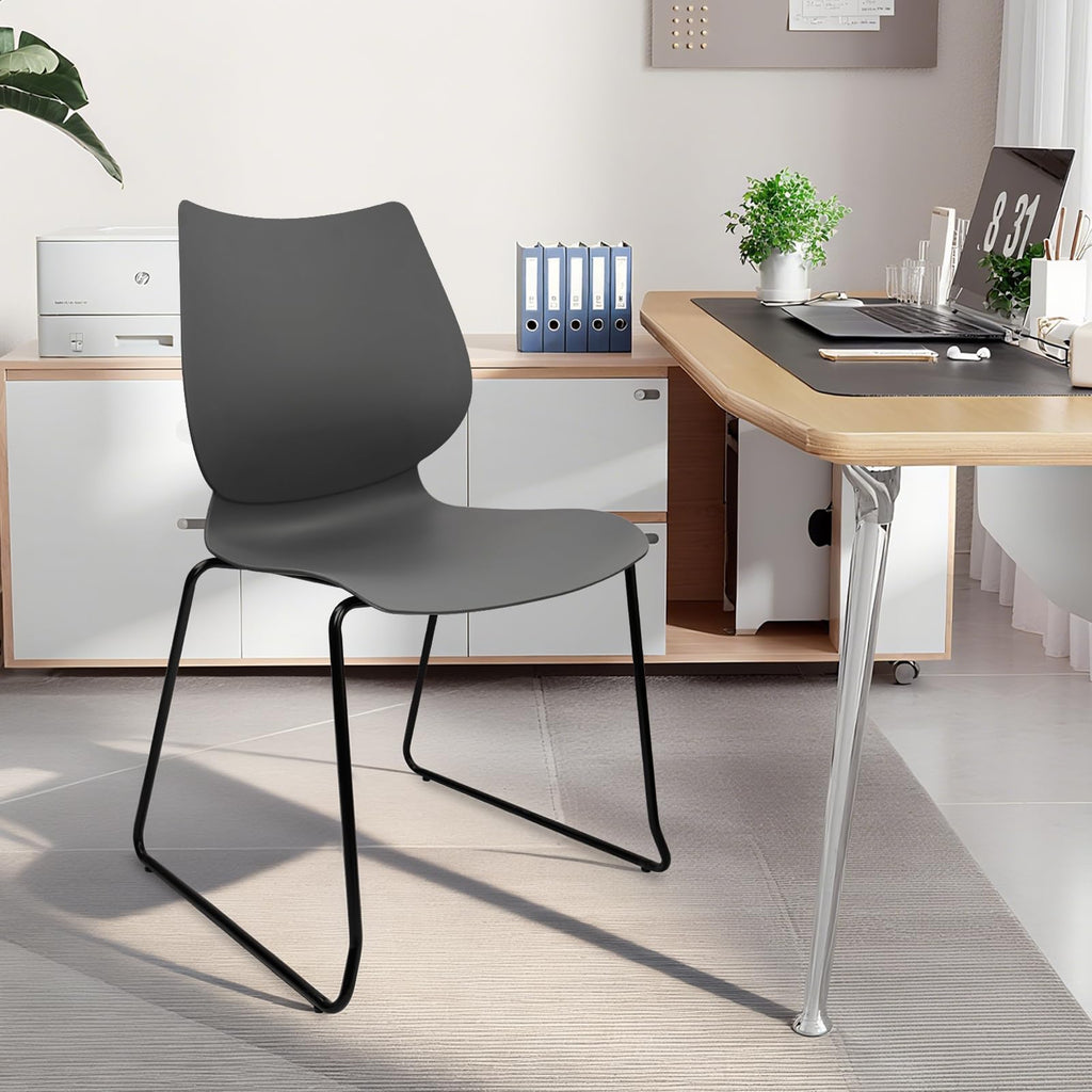 Stacking Chairs with Metal Legs Set of 12, Grey K192267