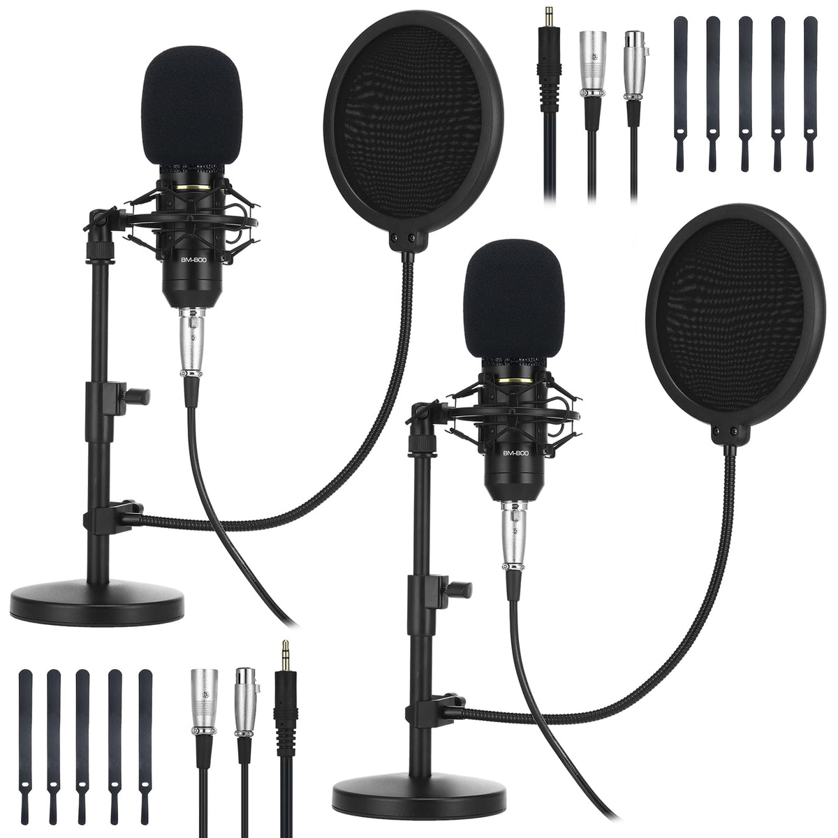 2 Pack XLR Condenser Microphone Kit U8448