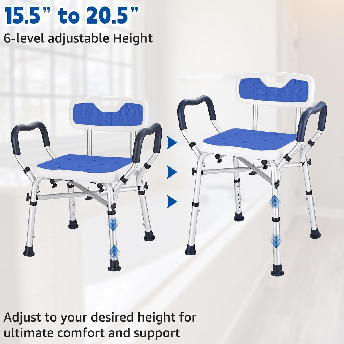 Blue Adjustable Shower Chair C7950