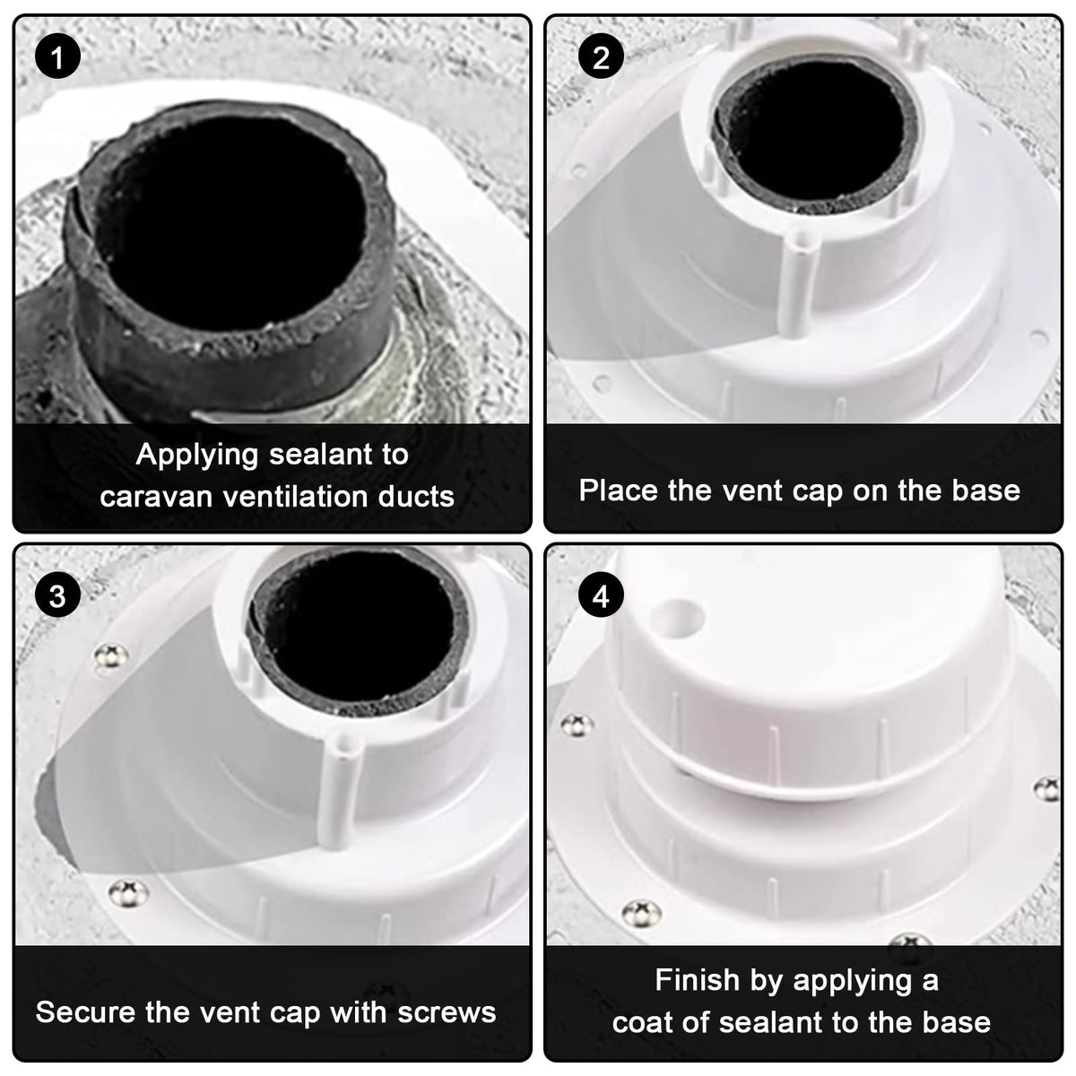 RV Plumbing Vent Caps Kit 2Pcs Plastic Roof Sewer Vent Cover Caps Black I242285