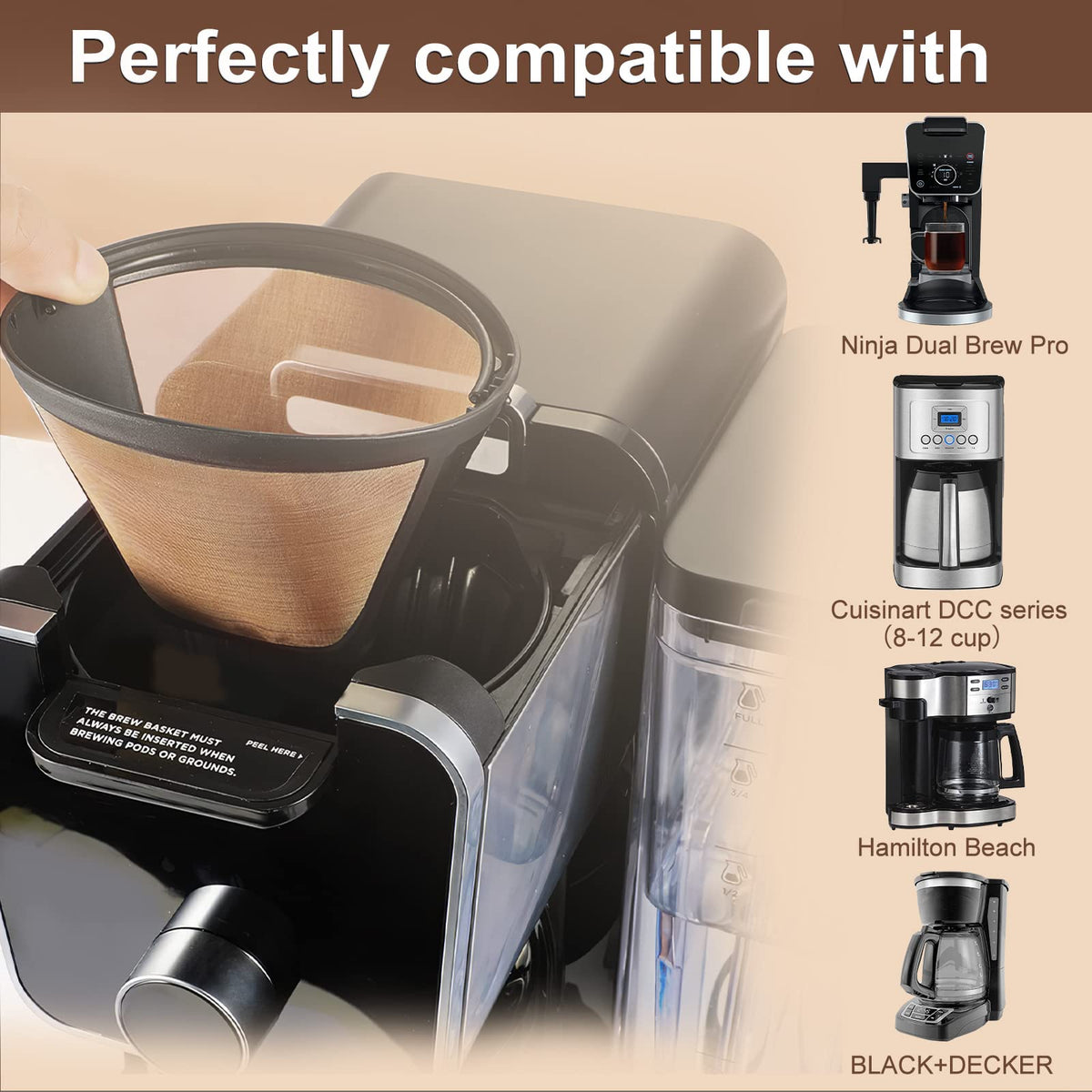 Reusable Cone Coffee Filters #4, 2-Pack 8-12 Cup W776