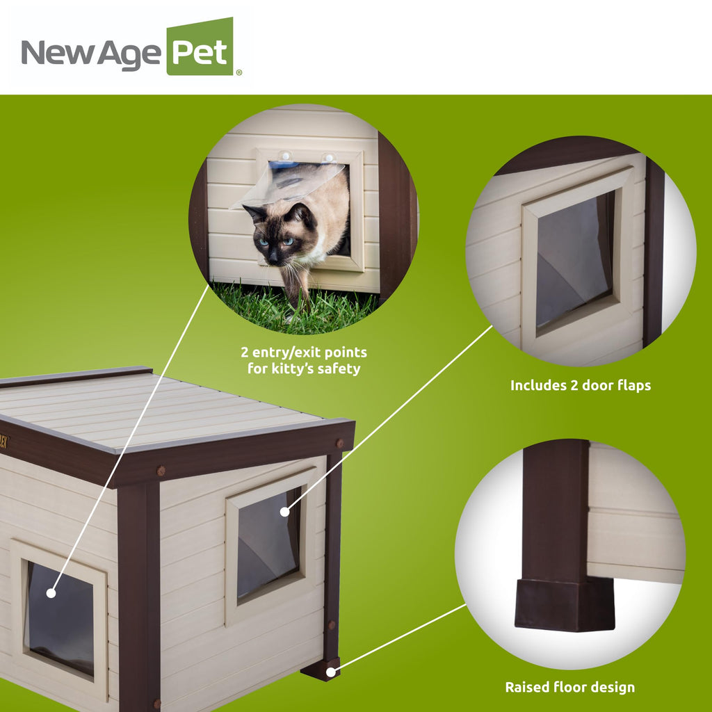 Maple Brown Outdoor Cat House L2670