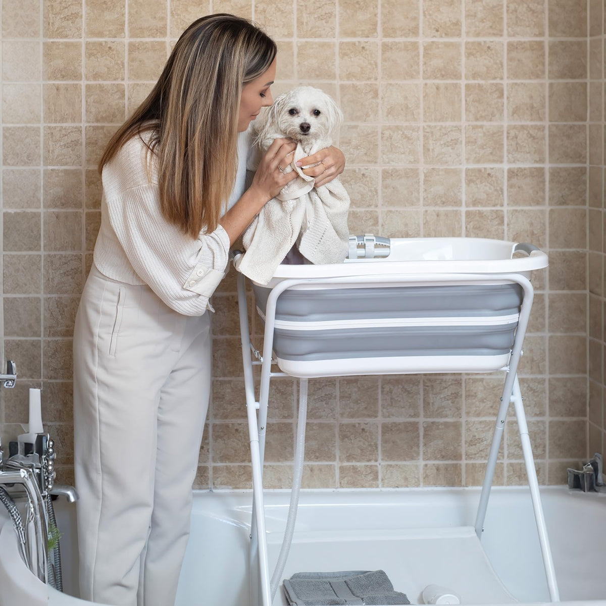 2 in 1 Collapsible Portable Dog Bath Tub Q36440