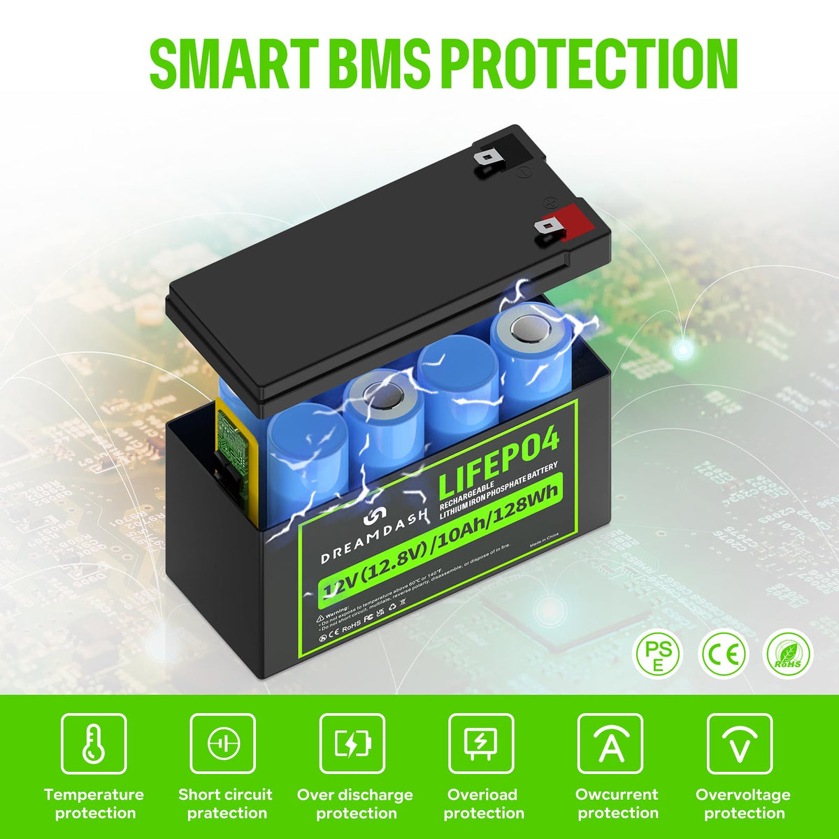 12V 10Ah LiFePO4 Lithium Battery S711596