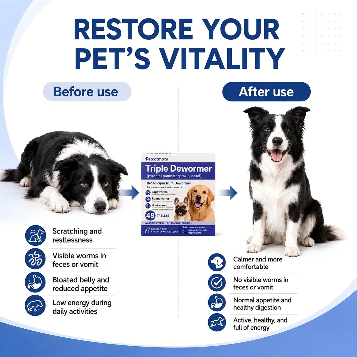 Dog Dewormer Tablets 48 Count B861813