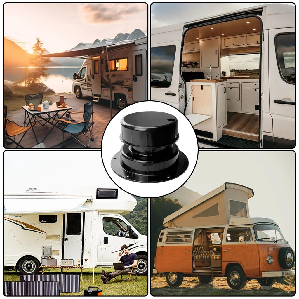 RV Plumbing Vent Caps Kit 2Pcs Plastic Roof Sewer Vent Cover Caps Black I242285