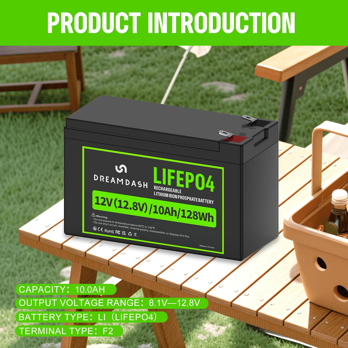 12V 10Ah LiFePO4 Lithium Battery S711596
