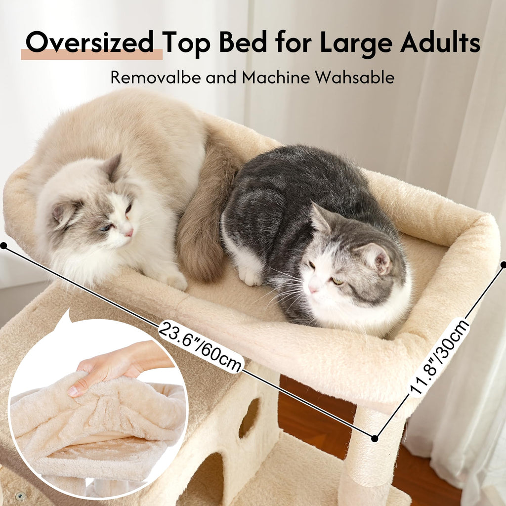 70” XXL Cat Tree Tower with Oversized Bed B2975