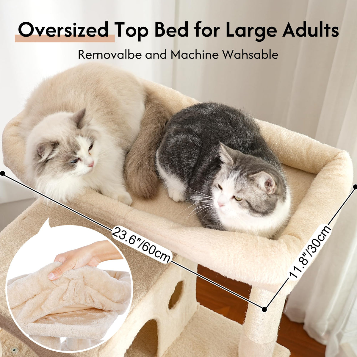 70” XXL Cat Tree Tower with Oversized Bed B2975
