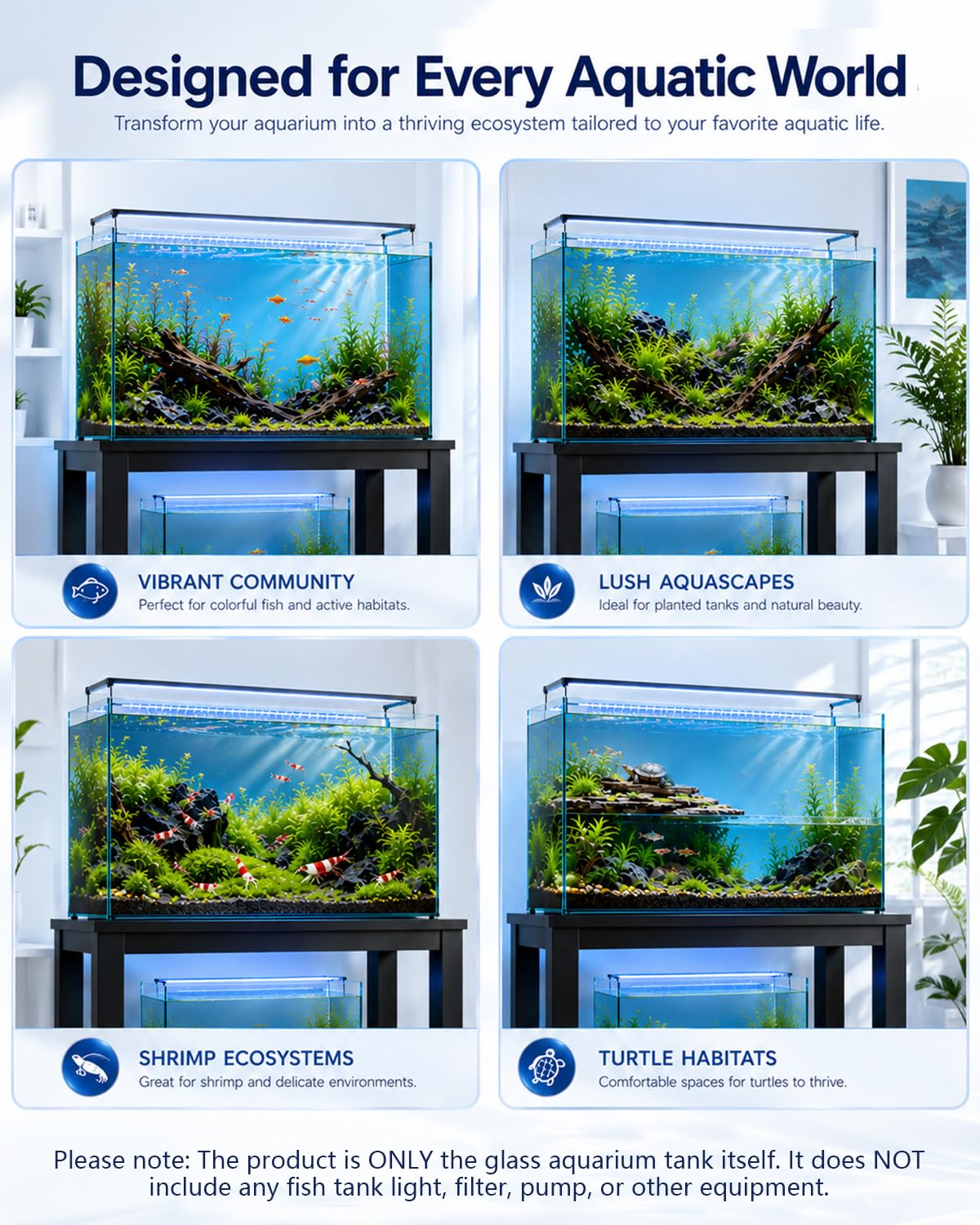 6 Gallon Glass Fish Tank Aquarium B178