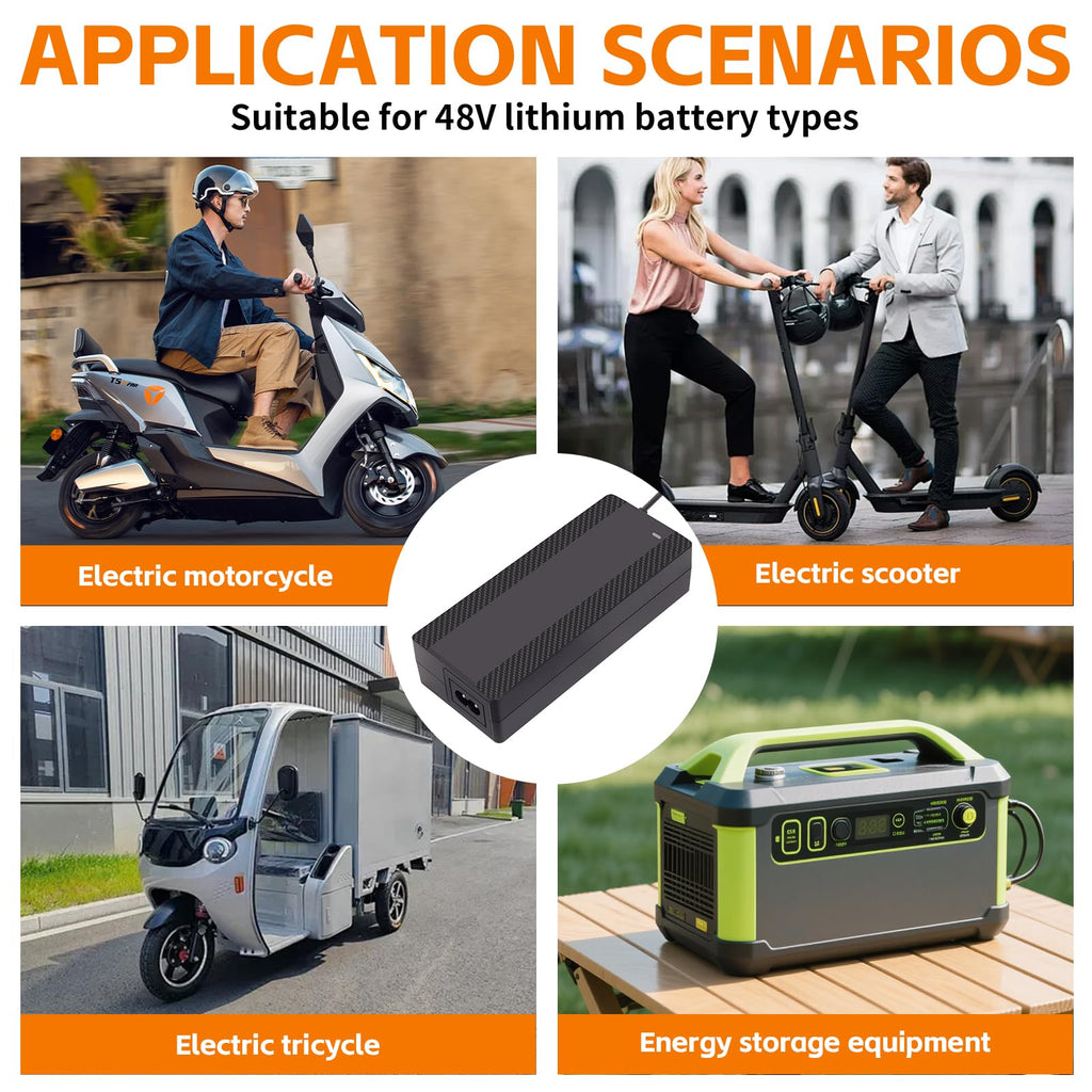 54.6V 1.6A Electric Scooter Charger for 48V Lithium Battery T752239