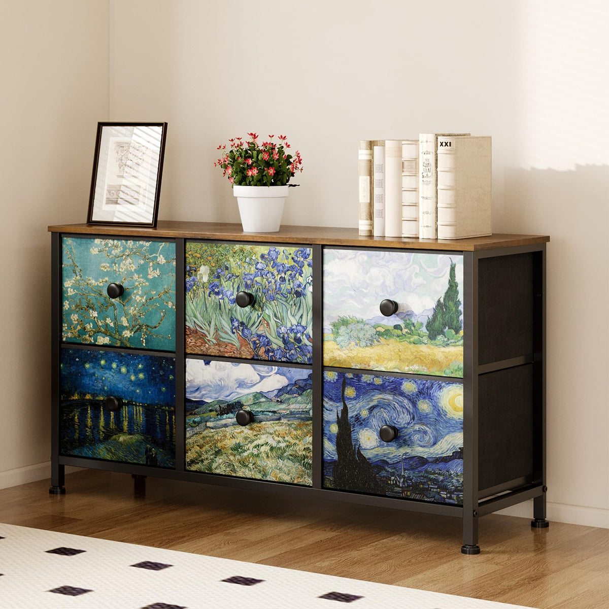 6 Drawer Dresser with Fabric Storage Drawer C899650