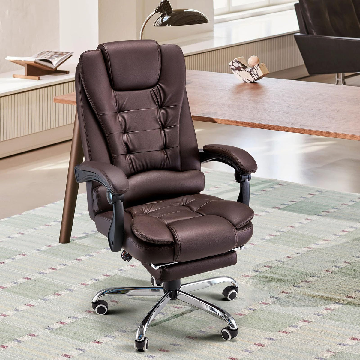 Massage Office Chair with Heat Function & Footrest L40134