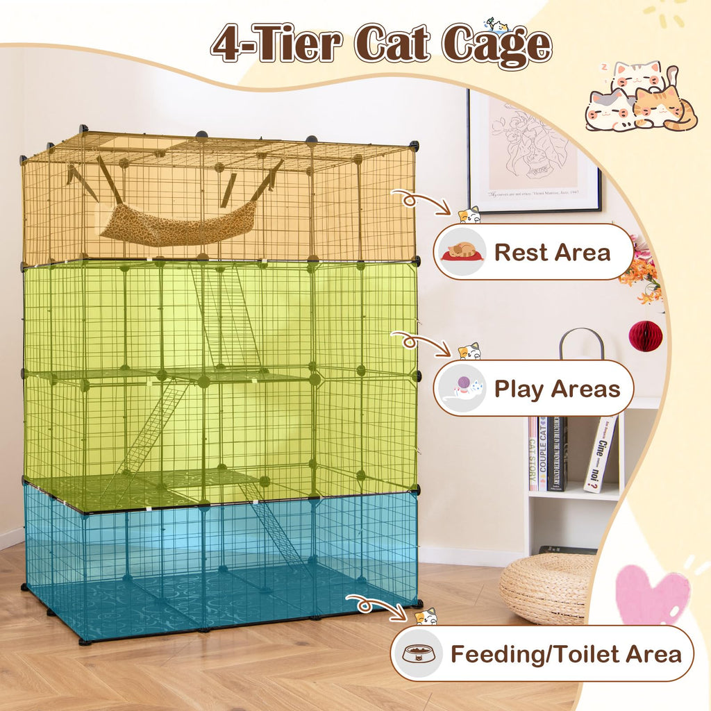56" 4-Tier Cat Enclosure with Skylight N93636