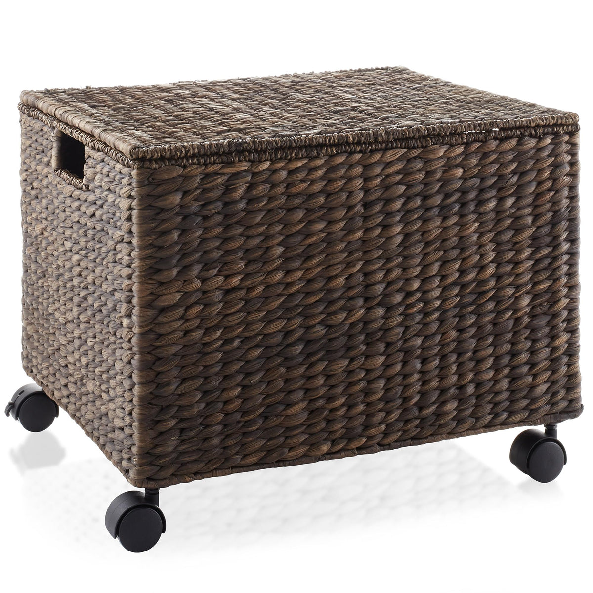 Espresso Rolling File Organizer with Lid and Wheels N8635