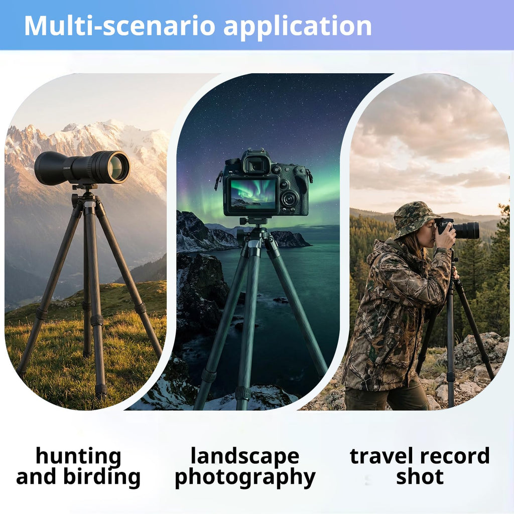 Carbon Fiber Hunting Tripod with Bubble Level and Ball Head C571628