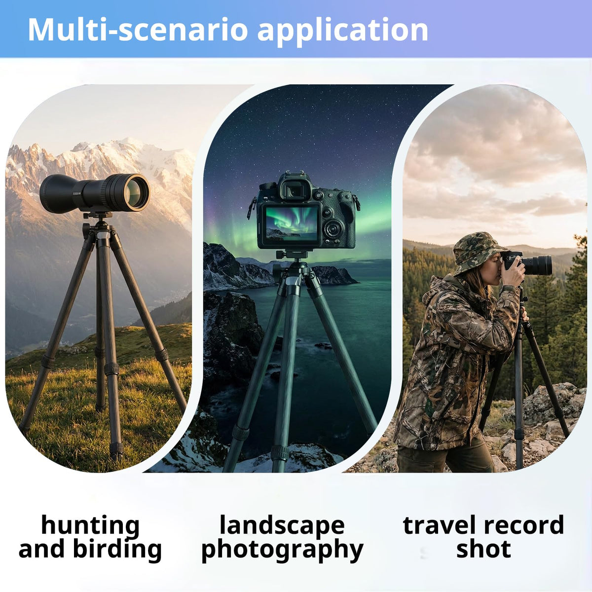 Carbon Fiber Hunting Tripod with Bubble Level and Ball Head C571628