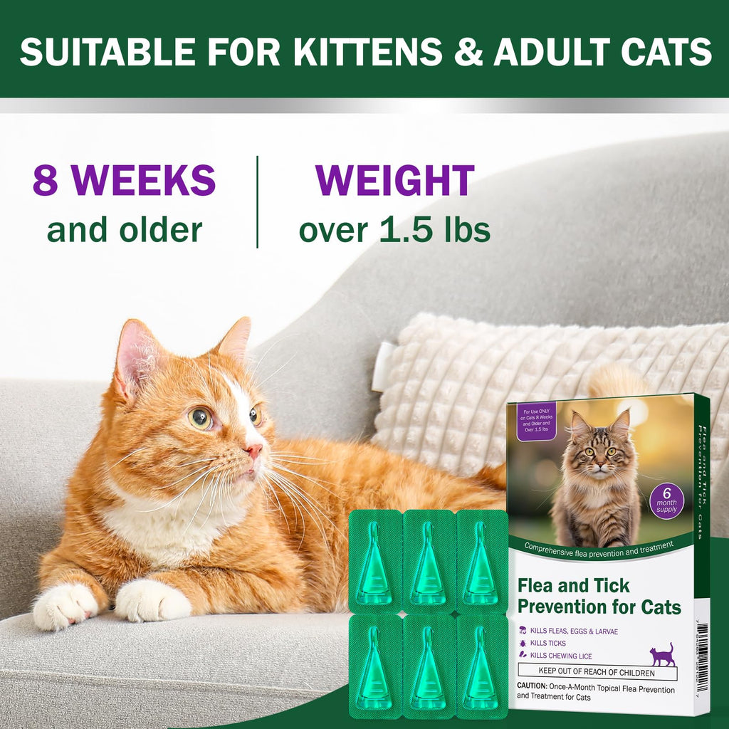 Flea and Tick Prevention for Cats Over 1.5 lbs F45502