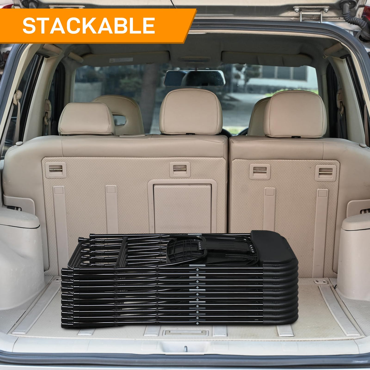 10 Pack Black Plastic Folding Chair P8260