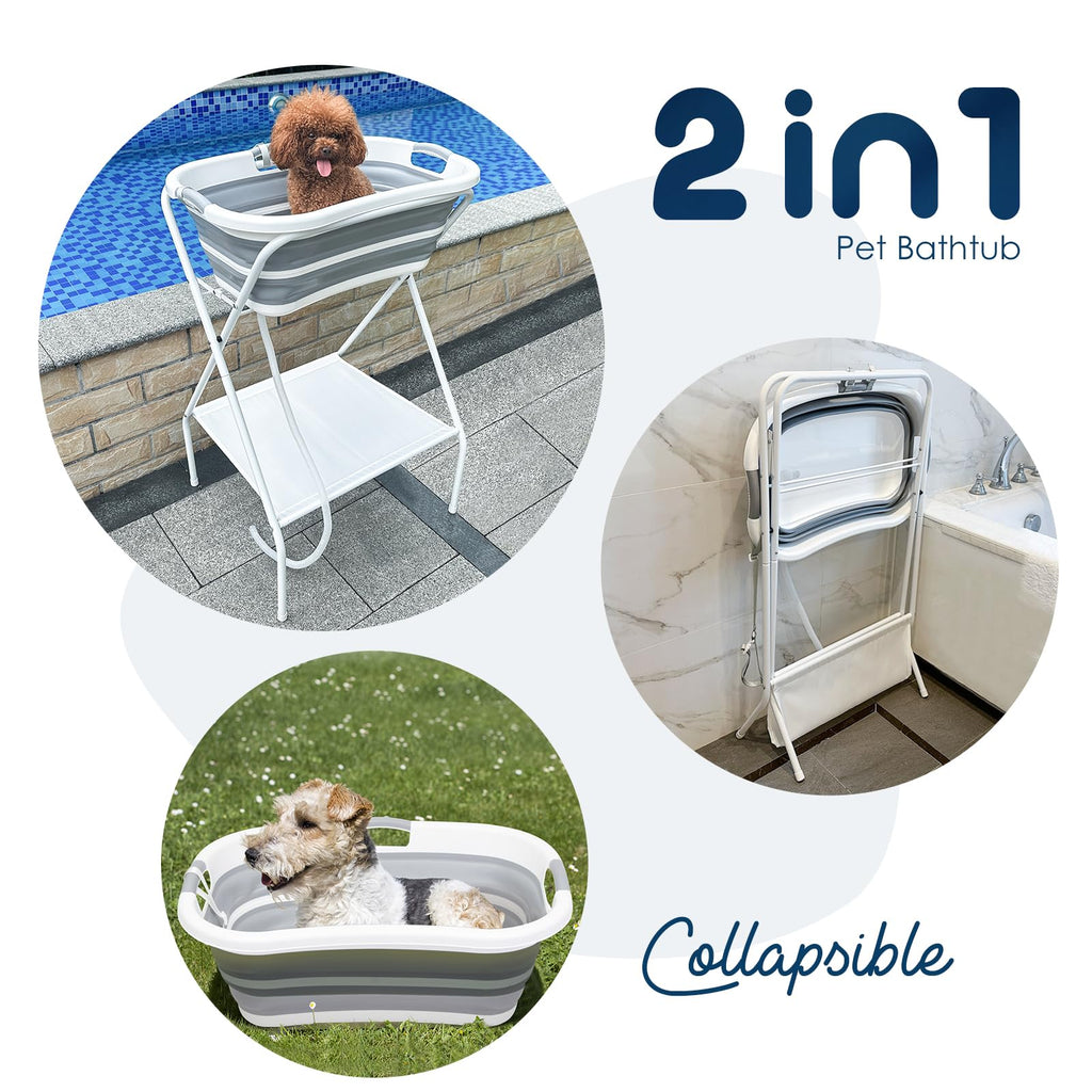 2 in 1 Collapsible Portable Dog Bath Tub Q36440