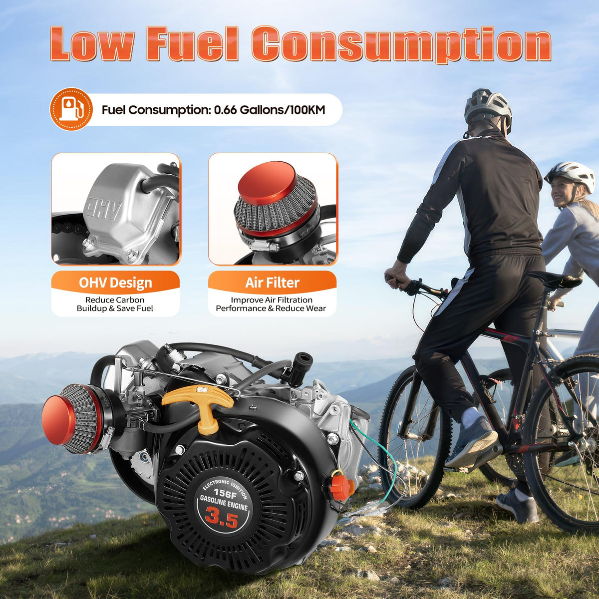 100CC 4 Stroke Bicycle Engine Kit with Chain Drive B885577