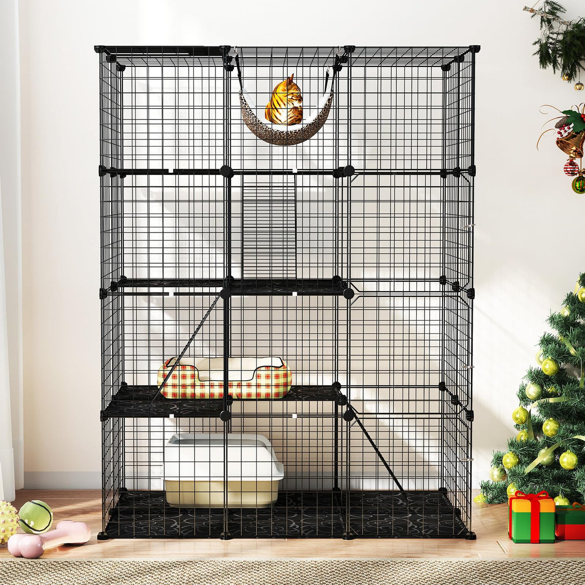 56" 4-Tier Cat Enclosure with Skylight N93636