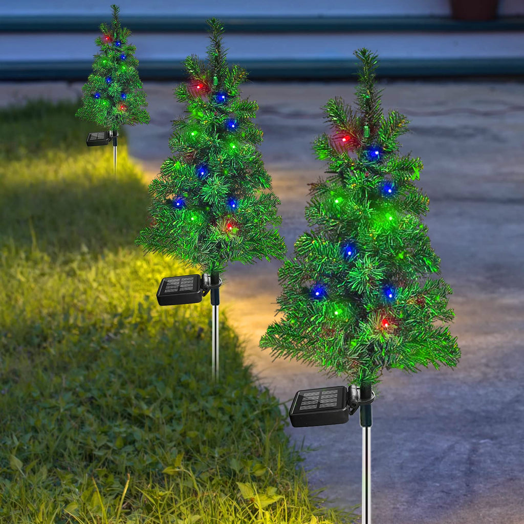 Solar Christmas Tree Garden Stake Lights Outdoor Waterproof M877516