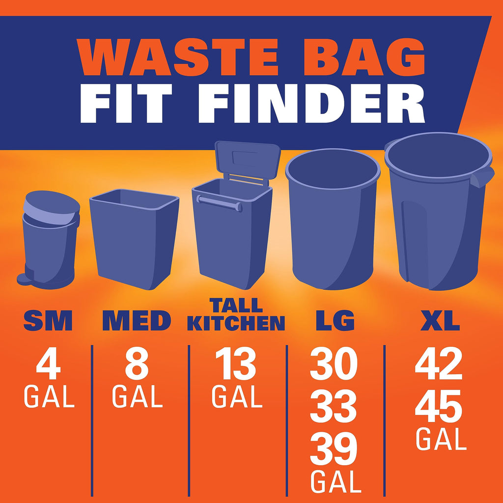 13 Gal White Unscented Kitchen Trash Bags Y430693